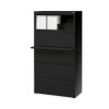 Lateral File, Five Legal/Letter/A4-Size File Drawers, 30" x 18.62" x 67.62", Black