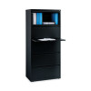 Lateral File, Five Legal/Letter/A4-Size File Drawers, 30" x 18.62" x 67.62", Black