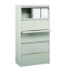 Lateral File, 5 Legal/Letter-Size File Drawers, Light Gray, 30" x 18.62" x 67.62"
