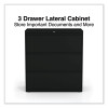 Lateral File, 3 Legal/Letter/A4/A5-Size File Drawers, Black, 36" x 18.63" x 40.25"