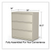 Lateral File, 3 Legal/Letter/A4/A5-Size File Drawers, Putty, 36" x 18.63" x 40.25"