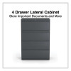 Lateral File, 4 Legal/Letter/A4/A5-Size File Drawers, Charcoal, 36" x 18.63" x 52.5"