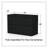 Lateral File, 2 Legal/Letter-Size File Drawers, Black, 42" x 18.63" x 28"
