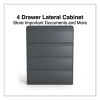 Lateral File, 4 Legal/Letter/A4/A5-Size File Drawers, Charcoal, 42" x 18.63" x 52.5"