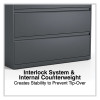 Lateral File, 4 Legal/Letter/A4/A5-Size File Drawers, Charcoal, 42" x 18.63" x 52.5"