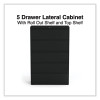 Lateral File, 5 Legal/Letter/A4/A5-Size File Drawers, Black, 42" x 18.63" x 67.63"