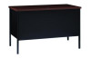 Single Pedestal Steel Desk, 45" x 24" x 29.5", Mocha/Black, Black Legs