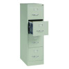 Economy Vertical File, 4 Letter-Size File Drawers, Light Gray, 15" x 25" x 52"