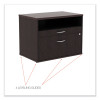 Alera Open Office Desk Series Low File Cabinet Credenza, 2-Drawer: Pencil/File,Legal/Letter,1 Shelf,Espresso,29.5x19.13x22.88