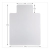 Non-Studded Chair Mat For Hard Floors, Rectangular With Lip, Straight Edges, 36" x 48", Clear