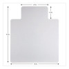 Studded Chair Mat For Flat To Low Pile Carpeted Floors, Rectangular With Wide Lip, Beveled Edges, 45" x 53", Clear