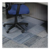 Studded Chair Mat For Flat To Low Pile Carpeted Floors, Rectangular With Wide Lip, Beveled Edges, 45" x 53", Clear