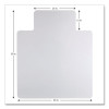 Non-Studded Chair Mat For Hard Floors, Rectangular With Wide Lip, Straight Edges, 45" x 53", Clear