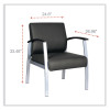 Alera Metalounge Series Mid-Back Guest Chair, 24.6" x 26.96" x 33.46", Black Seat, Black Back, Silver Base