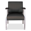 Alera Metalounge Series Mid-Back Guest Chair, 24.6" x 26.96" x 33.46", Black Seat, Black Back, Silver Base