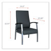 Alera Metalounge Series High-Back Guest Chair, 24.6" x 26.96" x 42.91", Black Seat, Black Back, Silver Base