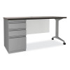 Alera Modern Teacher Series Pedestal Desk, Left-Side Pedestal: Box/Box/File, 60" x 24" x 28.75", Charcoal Woodgrain/Gray