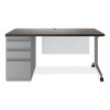 Alera Modern Teacher Series Pedestal Desk, Left-Side Pedestal: Box/Box/File, 60" x 24" x 28.75", Charcoal Woodgrain/Gray