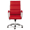 Alera Neratoli High-Back Slim Profile Chair, Faux Leather, Up To 275 Lb, 17.32" To 21.25" Seat Height, Red Seat/Back, Chrome