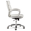 Alera Neratoli Mid-Back Slim Profile Chair, Faux Leather, Up To 275 Lb, 18.3" To 21.85" Seat Height, White Seat/Back, Chrome