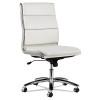 Alera Neratoli Mid-Back Slim Profile Chair, Faux Leather, Up To 275 Lb, 18.3" To 21.85" Seat Height, White Seat/Back, Chrome