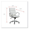 Alera Neratoli Mid-Back Slim Profile Chair, Faux Leather, Up To 275 Lb, 18.3" To 21.85" Seat Height, White Seat/Back, Chrome