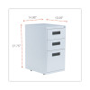 File Pedestal, Left Or Right, 3-Drawers: Box/Box/File, Legal/Letter, Light Gray, 14.96" X 19.29" X 27.75"