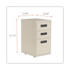 File Pedestal, Left Or Right, 3-Drawers: Box/Box/File, Legal/Letter, Putty, 14.96" X 19.29" X 27.75"