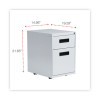 File Pedestal, Left Or Right, 2-Drawers: Box/File, Legal/Letter, Light Gray, 14.96" X 19.29" X 21.65"
