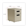 File Pedestal, Left Or Right, 2-Drawers: Box/File, Legal/Letter, Putty, 14.96" X 19.29" X 21.65"