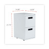 File Pedestal, Left Or Right, 2 Legal/Letter-Size File Drawers, Light Gray, 14.96" X 19.29" X 27.75"