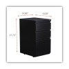 File Pedestal With Full-Length Pull, Left Or Right, 3-Drawers: Box/Box/File, Legal/Letter, Black, 14.96" X 19.29" X 27.75"
