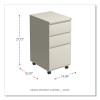 File Pedestal With Full-Length Pull, Left Or Right, 3-Drawers: Box/Box/File, Legal/Letter, Putty, 14.96" X 19.29" X 27.75"