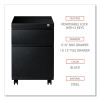 File Pedestal With Full-Length Pull, Left Or Right, 2-Drawers: Box/File, Legal/Letter, Black, 14.96" X 19.29" X 21.65"