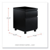 File Pedestal With Full-Length Pull, Left Or Right, 2-Drawers: Box/File, Legal/Letter, Black, 14.96" X 19.29" X 21.65"
