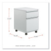 File Pedestal With Full-Length Pull, Left Or Right, 2-Drawers: Box/File, Legal/Letter, Light Gray, 14.96" X 19.29" X 21.65"