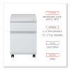 File Pedestal With Full-Length Pull, Left Or Right, 2-Drawers: Box/File, Legal/Letter, Light Gray, 14.96" X 19.29" X 21.65"