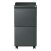 File Pedestal With Full-Length Pull, Left Or Right, 2 Legal/Letter-Size File Drawers, Charcoal, 14.96" X 19.29" X 27.75"