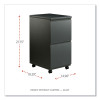 File Pedestal With Full-Length Pull, Left Or Right, 2 Legal/Letter-Size File Drawers, Charcoal, 14.96" X 19.29" X 27.75"