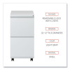 File Pedestal With Full-Length Pull, Left Or Right, 2 Legal/Letter-Size File Drawers, Light Gray, 14.96" X 19.29" X 27.75"