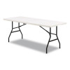 Fold In Half Plastic Folding Table, Rectangular, 72w x 29.63d x 29.25h, White