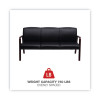 Alera Reception Lounge Wl Series 3-Seat Sofa, 65.13" x 26.13" x 33", Black