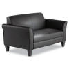 Alera Reception Lounge Sofa Series, Two-Cushion Loveseat, 55.5" x 31.5" x 33.07", Black