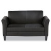Alera Reception Lounge Sofa Series, Two-Cushion Loveseat, 55.5" x 31.5" x 33.07", Black
