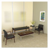 Alera Reception Lounge Wl Series Three-Seat Bench, 65.75" x 22.25" x 22.88", Black Seat, Mahogany Base