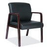 Alera Reception Lounge Wl Series Guest Chair, 24.21" x 24.8" x 32.67", Black Seat, Black Back, Mahogany Base