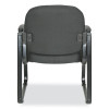Alera Genaro Series Fabric Half-Back Sled Base Guest Chair, 25" x 24.80" x 33.66", Black Seat, Black Back, Black Base