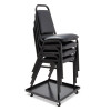 Stacking Chair Dolly, Metal, 320 Lb Capacity, 22.44" x 22.44" x 3.93", Black
