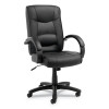 Alera Strada Series High-Back Swivel/Tilt Top-Grain Leather Chair, Supports Up To 275 Lb, 17.91" To 21.85" Seat Height, Black