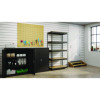 Steel Shelving Unit With Particleboard Shelves, Five-Shelf, 36w x 18d x 72h, Steel, Black